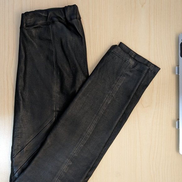 EUC Danier Leather Pants with Stretchy Waist - Picture 1 of 4